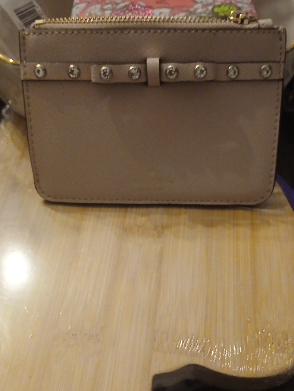 Kate Spade Women’s Soft Pink Bow-Accent Crossbody Wallet NWOT